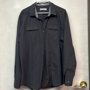 Mens size XL Calvin Klein 100% cotton L/S gray shirt